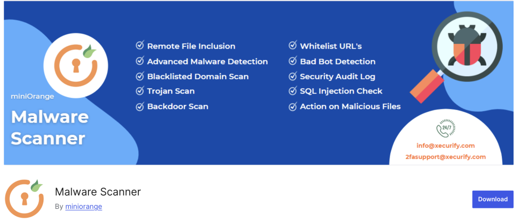 Best malware scanners: miniOrange Malware Scanner
